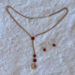 NRQ Gold Style Necklace and Earrings
